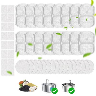#ad 48PCS Replacement Filters w Sponges for Oneisall 7L 230oz Cat Dog Water Fountain $14.98