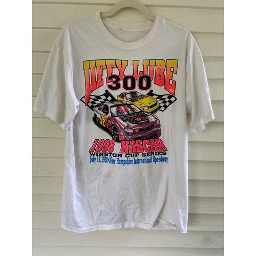 Vintage Jiffy Lube 300 1998 Shirt Size L New Hampshire Nasca 1990s vintage concert t-shirt, vintage, size L, single stitch, B+ condition
