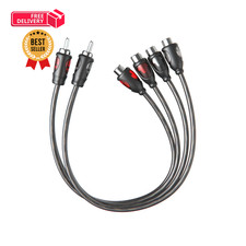 ROCKRIX 1ft RCA 1 Male to 2 Female Audio Speaker Y Adapter 1 feet, 2F1M