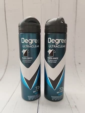 2× Degree Men Ultraclear Black+White 72H Deodorant Dry Spray 3.8 oz EXP 10-2026