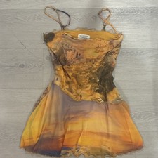Urban Outfitters Women’s S/P Sheer Stretch Mesh Scenic Mini Slip Dress