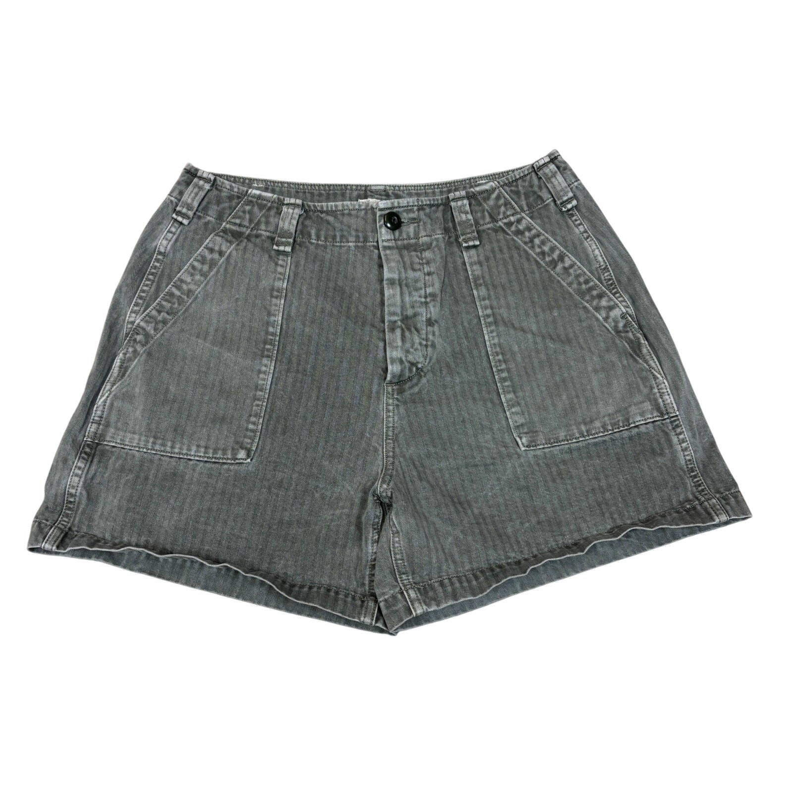 Faherty Tara Herringbone High Rise Fatigue Shorts Women's 28 Indie Boho Twee