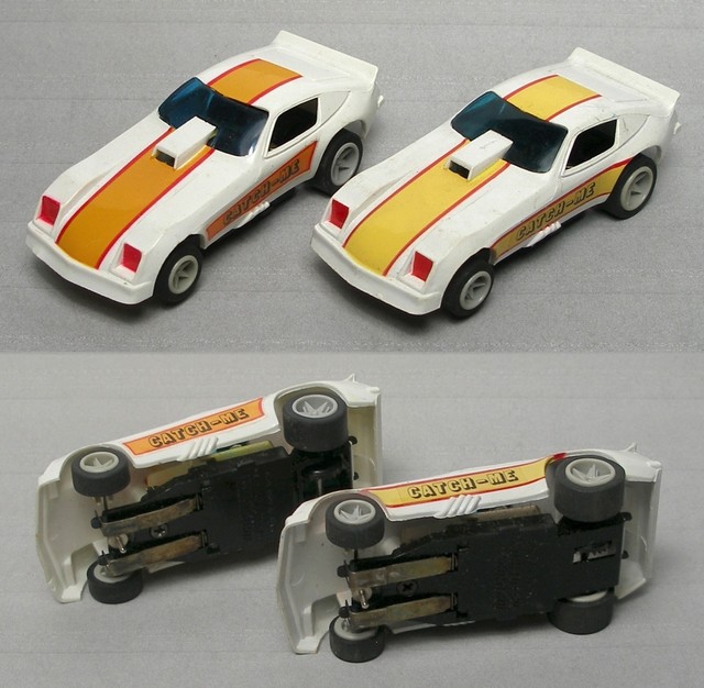 2 Matchbox 1979 CATCHME MONZA FUNNY CAR HO Slot Car 12V VaRiAtIoNs