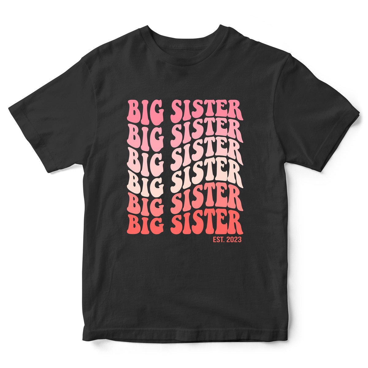 Big Sister Baby Announcement T Shirt Girls Personalised Est Girl Kids