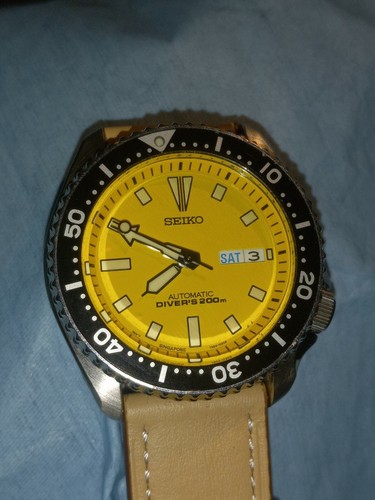 Seiko Divers Watch Automatic 200m Yellow 7S26-0029 SKXA35 Bumblebee | eBay