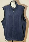 Men's Navy Blue Fleece Vest 2X XXL Zip Up C&B Sport by Croft & Barrow 