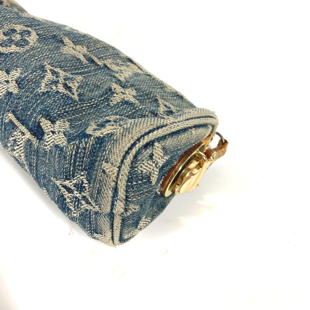 LOUIS VUITTON M95081 Monogram Denim Canvas Trousse Pouch Blue From