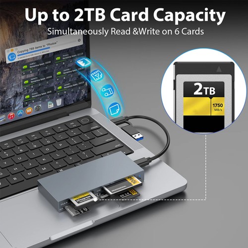 New USB 3.2 Gen2 10Gbps CFexpress Type B/CF/MS/XD/SD/TF 6 IN 1 Multi Card Reader - Afbeelding 12 van 12