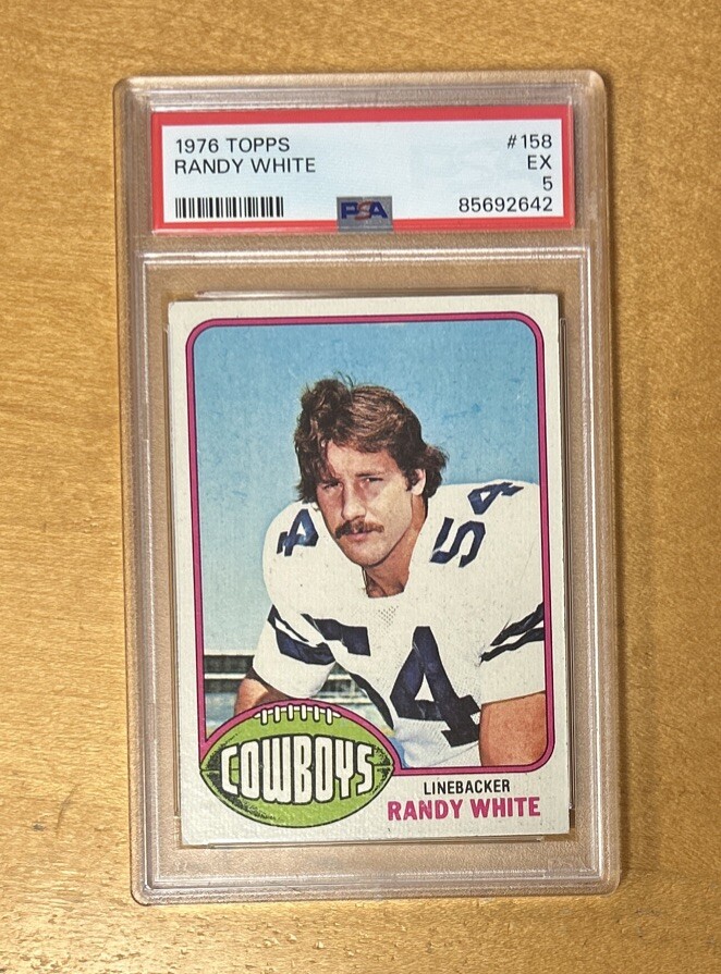1976 Topps Football Randy White Dallas Cowboys Card #158 PSA 5
