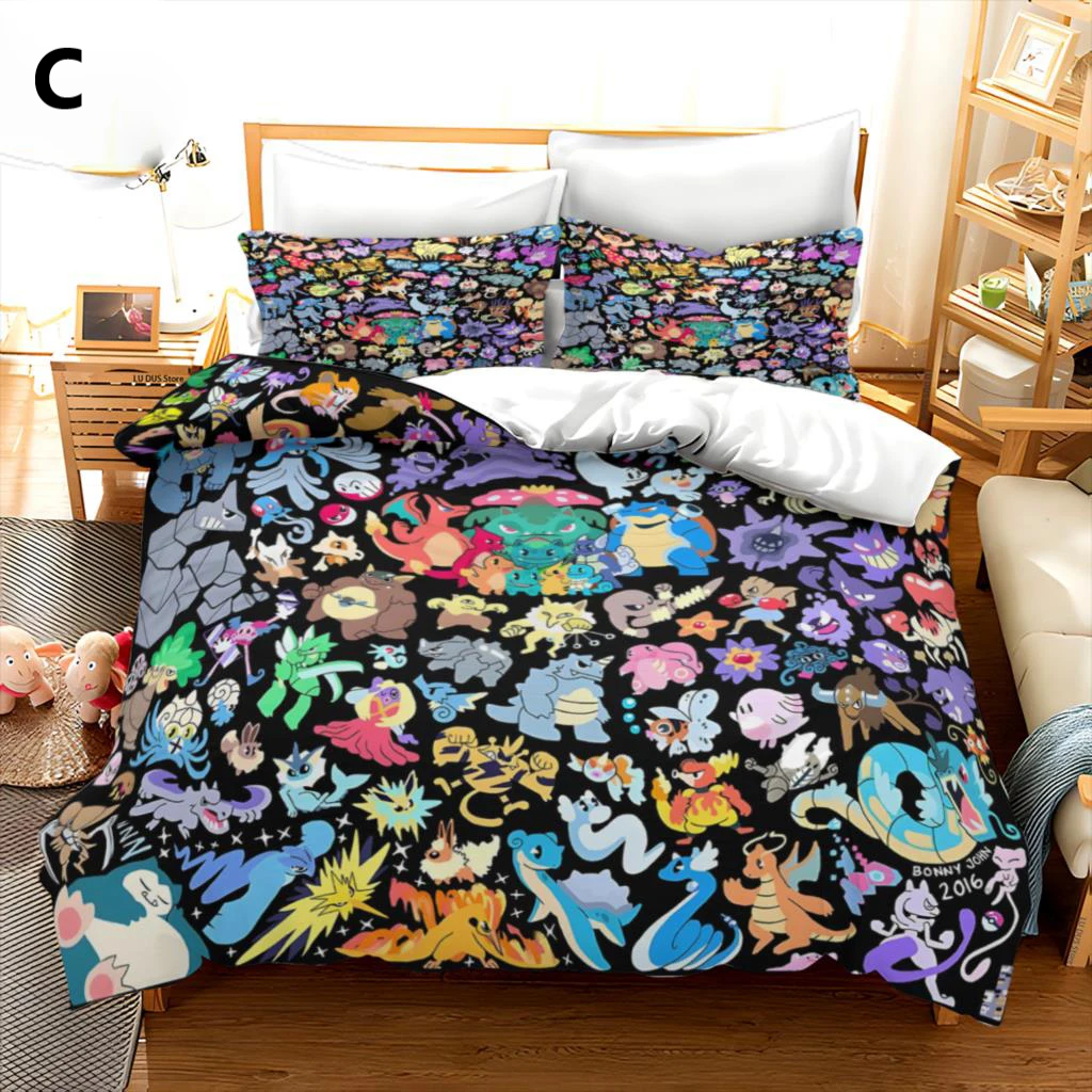 Bedding Set Pokemon Blanket Full Size Pokemon Friendly Battle Full