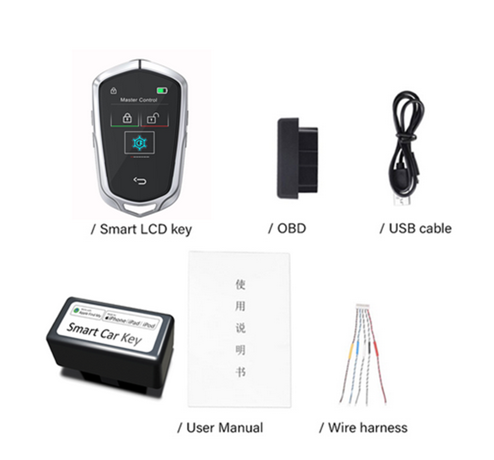 Touch Screen Smart LCD Remote Key Fob for All Car Models with Engine