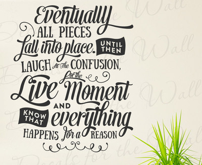 Laugh Everything Happens For A Reason Happy Wall Vinyl Decal Art Sticker Q83