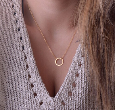 Ring Necklace with gold chain Women 
