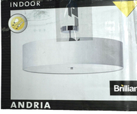 Brilliant Andria Lampe Deckenlampe 60Cm Deckenleuchte 60W Metall Textil Weiß Neu