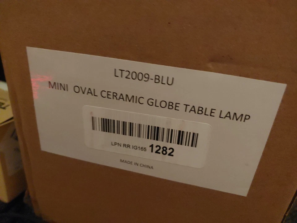 Simple Designs Mini Egg Oval Ceramic Table Lamp, Blue 5. 51" L x 5. 51"W x 9.45 - Image 2 of 4