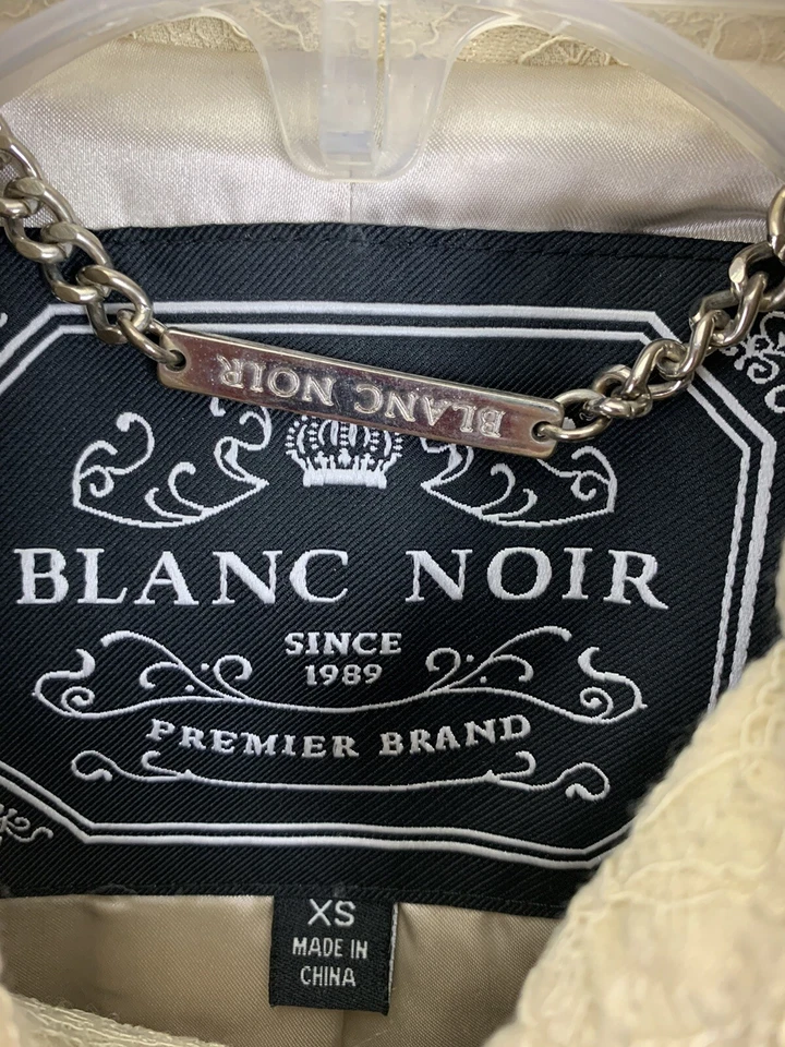 Blanc Noir Nuevo con Etiquetas Abrigo Crema Bolsillos Forrados de Encaje, Cinturón ELASTIZADO Para Mujer Talla XS Foto 2 de 4