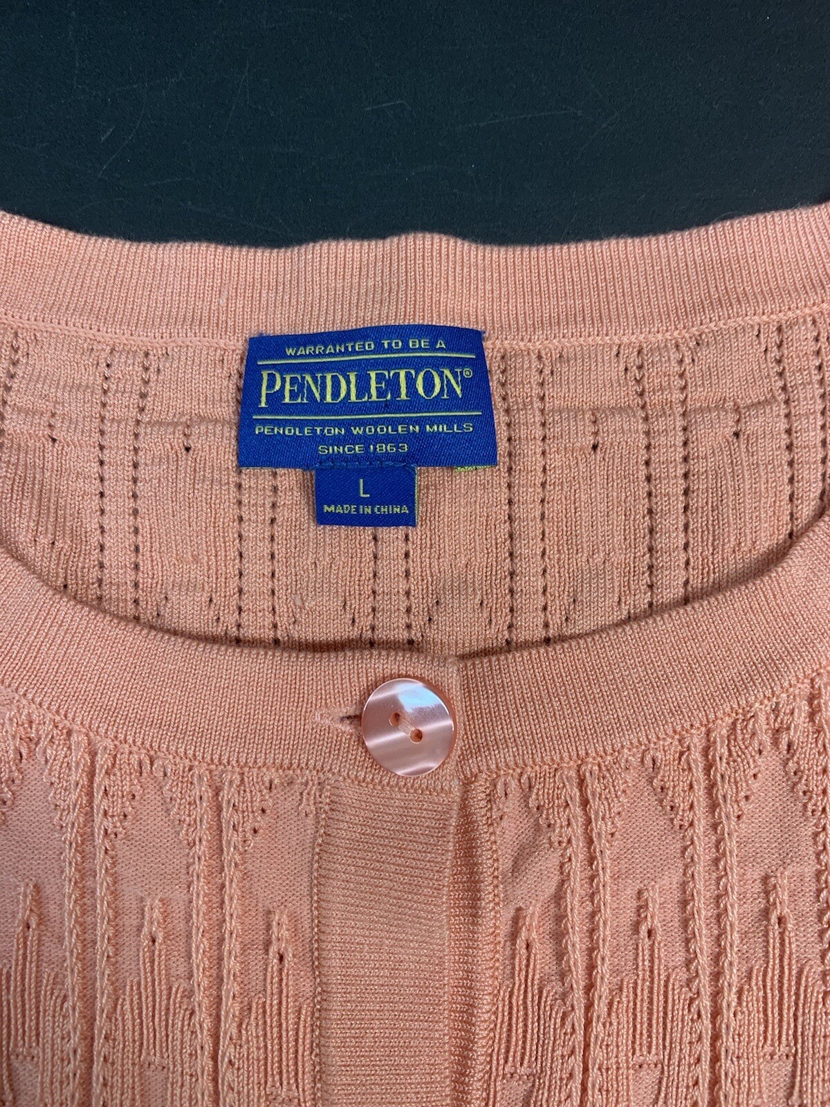 PENDLETON Melon Color Button Front Silk Blend Car… - image 3