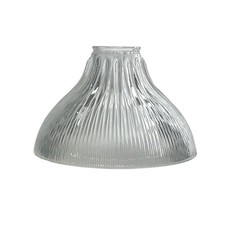 Holophane Style Prismatic Glass Light Shade With 265mm Base, 80mm Fitter Neck