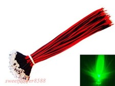 50pcs 5mm Green LED Lamp Light Set 20cm Pre Wired 12V DC GREEN 5MM Wired 12V LED