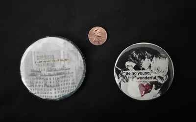 Handmade Art Photography  2.5'' Round Metal & Plastic Button Pins Artist Designer