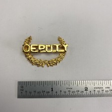 DEPUTY In Wreath- Gold Collar Brass- Pin Clutch - NEW - Insignia - Per Piece