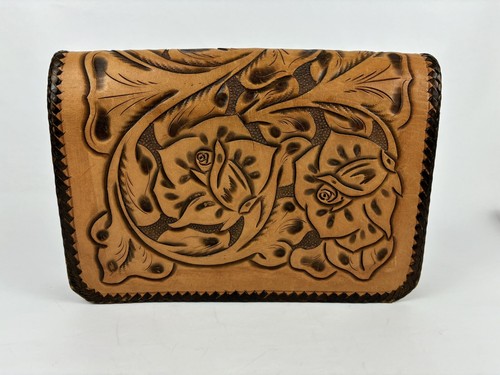 Vintage mexikanische verzierte Blumen Rose Clutch Handtasche Boho Western - Bild 6 von 17