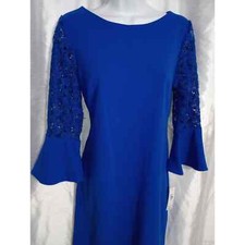 SHELBY & PALMER Royal Blue Sheath Lace Dress