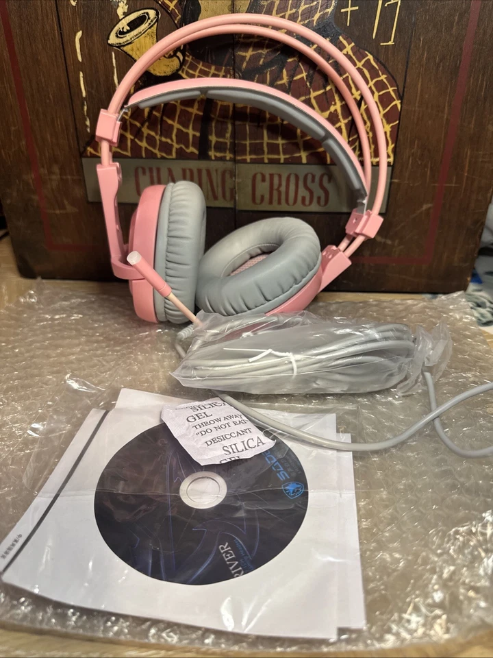 SADES A6 Gaming Headset Padded Adjustable 7.1 Surround Sound USB Gamer Pink NEW - Image 3 of 4