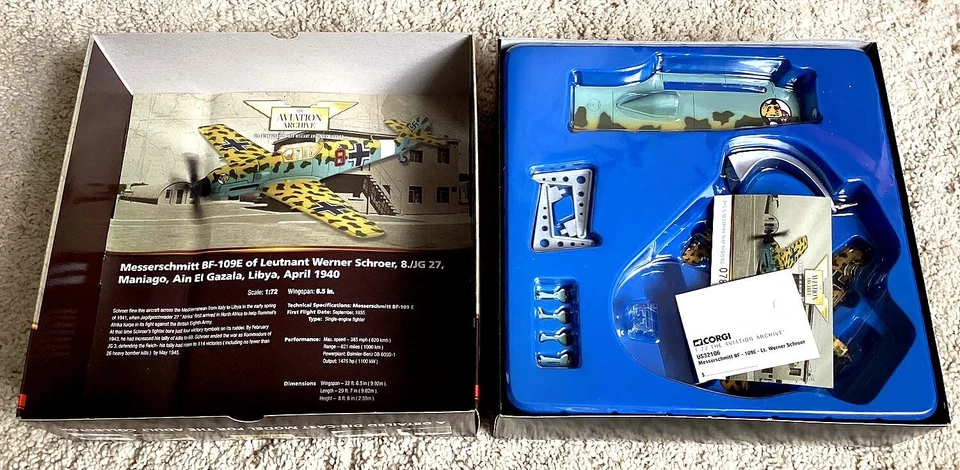 Corgi US32106 1/72 Messerschmitt Bf109E Schroer Nose Art Diecast - Ships USA - Image 2 of 4