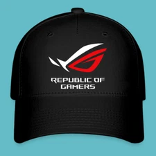 ASUS ROG Republic of Gamers Black Hat Baseball Cap Size S/M and L/XL