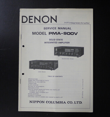 Original Denon PMA-900V Stereo Amplifier Service Manual/Service Anleitung S40