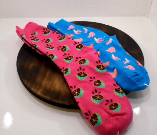 Novelty Funny Crew Socks Women's Girls Crazy Cute Food Design Socks Cotton 2 pac