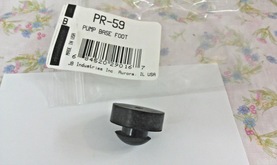 JB INDUSTRIES J/B Industries, Vacuum Pump, Pump Base Black Rubber Foot, Part# PR-59