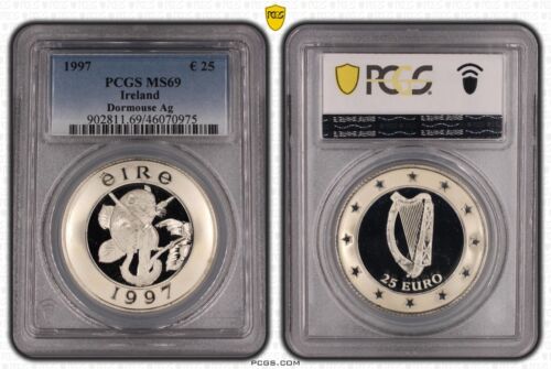 Irlanda 1997 prueba de plata 25 euros patrón prueba piefort lirio PCGS MS69 - Imagen 1 de 2