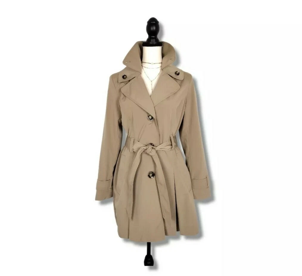Liz Claiborne Tan Belted Classic Trench Coat Size S eBay