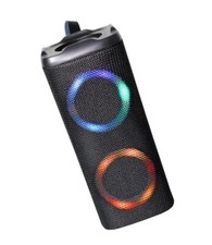 Altavoz bluetooth portátil inalámbrico 2 x 5 W, 18 cm alto, efecto doble luz