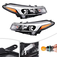 Pair For 2017-2018 Kia Forte Halogen Headlights Lamp Assembly w/ Left+Right