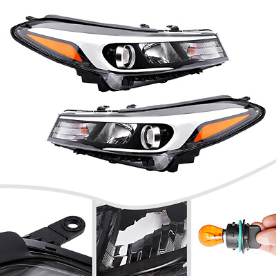 Halogen Headlight Assembly for 2017 2018 Kia Forte Left+Right Pair Lamps