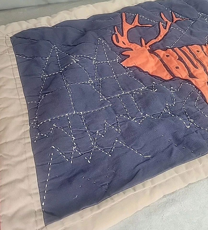 De Colección Burton Almohada Falsa Acolchada Vermont Alce Franela Cuadros Cubierta Trasera Decoración Foto 3 de 4