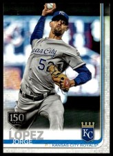 2019 Topps 651 Jorge Lopez 150th Anniversary Kansas City Royals Baseball Card