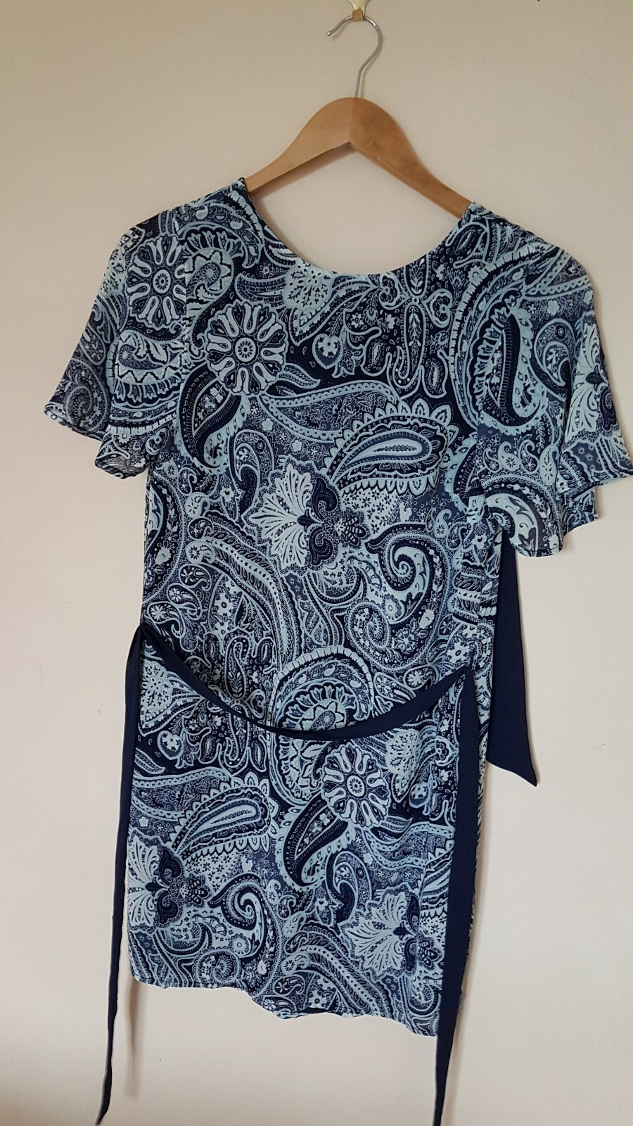 Navy Patterned Lined Dress Size 8 H&M BNWT thumbnail 2