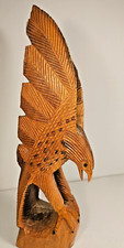 Hand carved Wood Bald Eagle Figure Statue 20 Inch