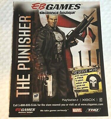 The Punisher PS2 Xbox PC 2004 Print Ad/Poster Official EB Games Promo Art  Marvel