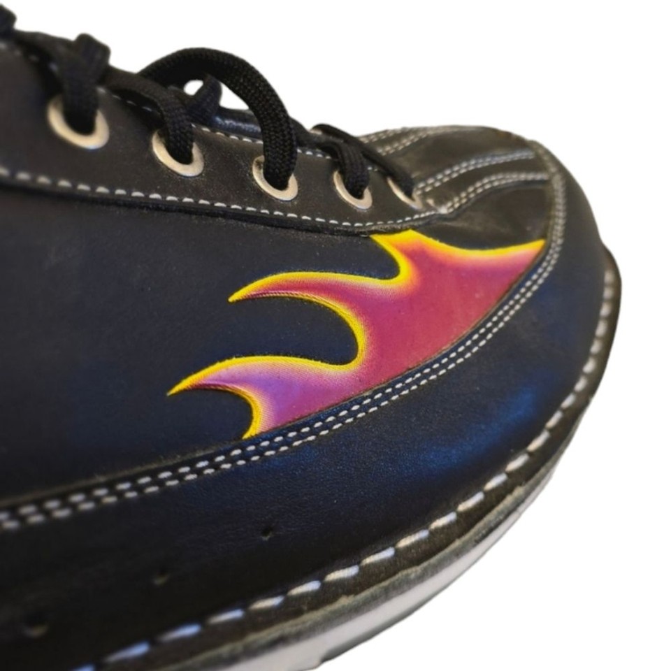Etonic Bowling Shoes ESL Stabilite Black Red Flames Men’s 12 RARE shoes