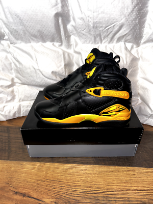 NEW Nike Air Jordan 8 Retro Black Taxi-Opti Yellow Womens 7 CI1236