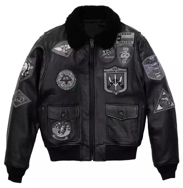 Men's Avirex Cowhide Leather Bomber Jacket G2 American Men's Avirex Cowhide Leather Bomber Jacket G2 American