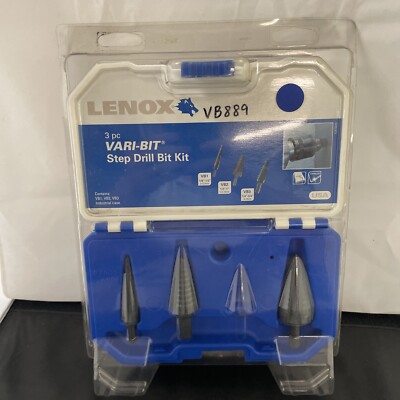 Lenox 1/8 to 1'', Oxide Finish, HSS Step Drill Bit Set 3 Piece, Split Point, S...