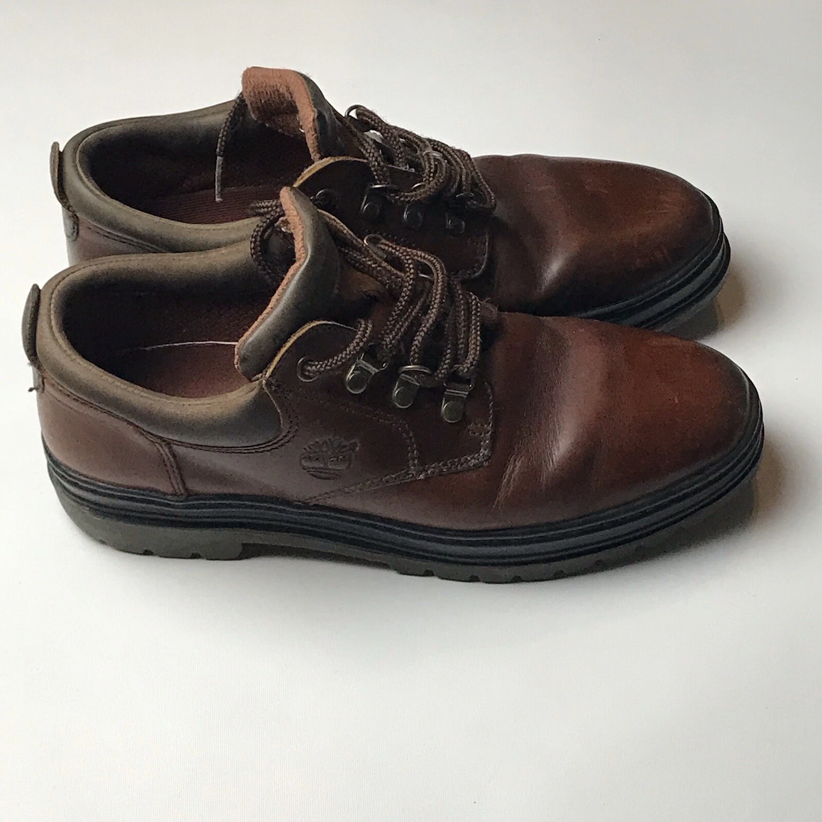 Timberland scarpe da uomo marroni in pelle ortolite. Taglia 9 #69049