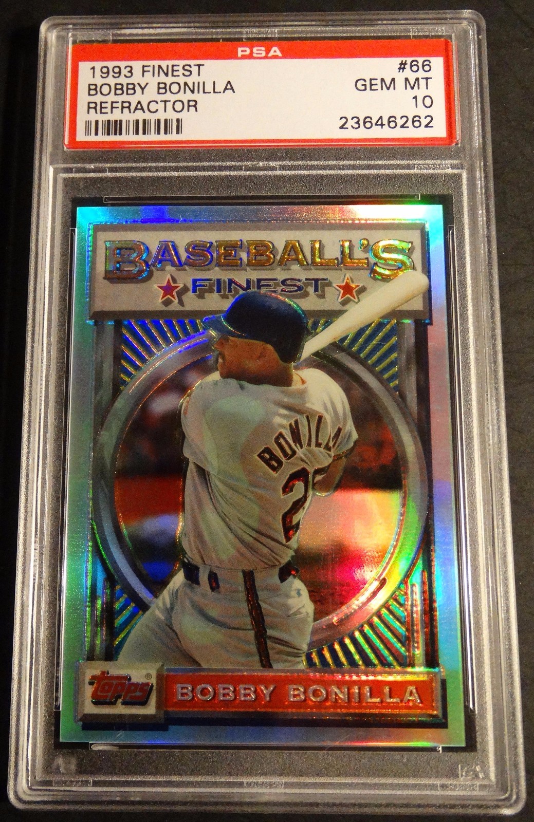 1993 BOBBY BONILLA #66  FINEST REFRACTOR  PSA 10  METS  POP 8  (627)