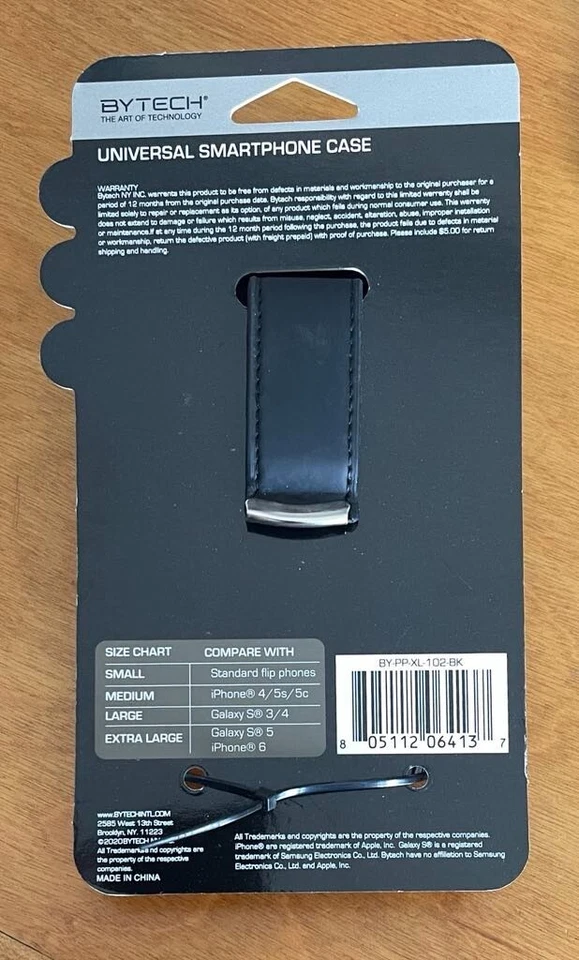 UNIVERSAL CELL / SMARTPHONE CASE by BYTECH EXTRA LARGE w/ SWIVEL BELT CLIP - NEW - Image 2 of 2